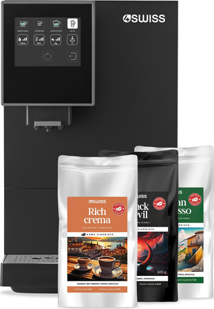 4Swiss Ekspres automatyczny A24 Roma + zestaw kaw 3x 500g